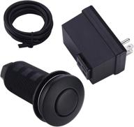 matte black garbage disposal sink top air switch kit with single outlet - bestill long button and brass cover logo