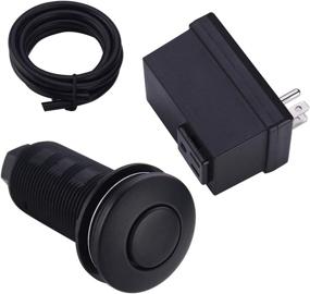 img 4 attached to Matte Black Garbage Disposal Sink Top Air Switch Kit with Single Outlet - Bestill Long Button and Brass Cover
