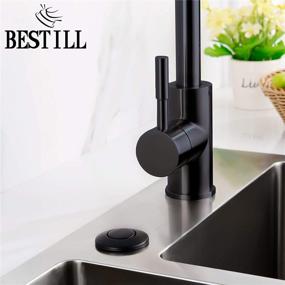 img 3 attached to Matte Black Garbage Disposal Sink Top Air Switch Kit with Single Outlet - Bestill Long Button and Brass Cover