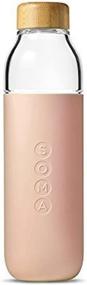 img 4 attached to 🍶 Soma 17 oz. Wide Mouth Glass Water Bottle with Silicone Sleeve - BPA-free, Blush (301-16-01)