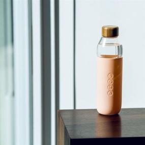 img 2 attached to 🍶 Soma 17 oz. Wide Mouth Glass Water Bottle with Silicone Sleeve - BPA-free, Blush (301-16-01)