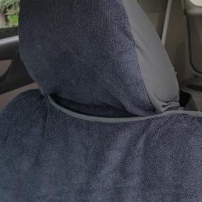 img 1 attached to BDK UltraFit Car Seat Towel Cover: Waterproof Machine-Washable Sweat Protector with Gray Trim - Ideal for Gym, Swimming, Surfing, Running & Crossfit - Universal Fit for Auto, Truck, Van, and SUV