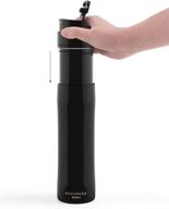 ☕ stainless steel insulated travel mug - kohipress french press coffee maker, 12 oz. ideal for kitchen, office, or camping use. full immersion steep with grounds filter for hot/cold brew logo