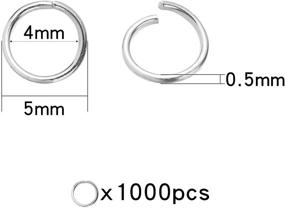 img 1 attached to 🔗 1000 Pieces 5mm Silver Plated Open Jump Rings - Bulk Jump Rings for DIY Jewelry Making, Crafts, Earrings, Necklaces, Bracelets, Pendants, Chokers, Findings, and Keychains - Silver, 5mm