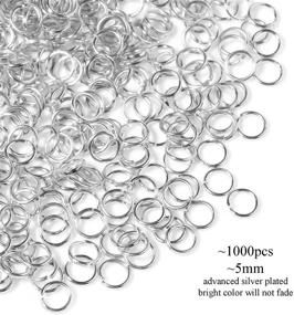 img 2 attached to 🔗 1000 Pieces 5mm Silver Plated Open Jump Rings - Bulk Jump Rings for DIY Jewelry Making, Crafts, Earrings, Necklaces, Bracelets, Pendants, Chokers, Findings, and Keychains - Silver, 5mm