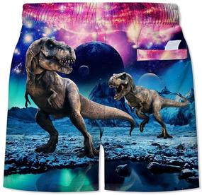 img 3 attached to 🦖 ALOOCA Dinosaur Print Quick Dry Boys' Swimwear for Running