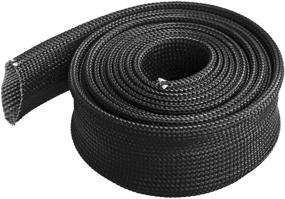 img 1 attached to Fiberglass Heat Wire Shield Sleeve Adjustable Heat High Temp Shield Black Colour 5FT-16MM(3/5&#34