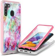 📱 e-began samsung galaxy a21 case with built-in screen protector: full-body shockproof rugged bumper cover, impact-resist marble design fantasy - buy now! logo