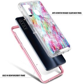 img 1 attached to 📱 E-Began Samsung Galaxy A21 Case with Built-in Screen Protector: Full-Body Shockproof Rugged Bumper Cover, Impact-Resist Marble Design Fantasy - Buy Now!