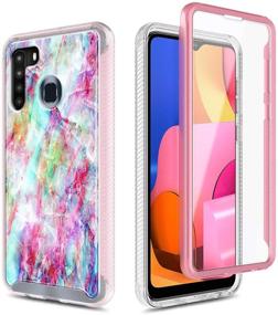 img 3 attached to 📱 E-Began Samsung Galaxy A21 Case with Built-in Screen Protector: Full-Body Shockproof Rugged Bumper Cover, Impact-Resist Marble Design Fantasy - Buy Now!