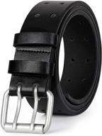 premium genuine leather double prong belt for men logo