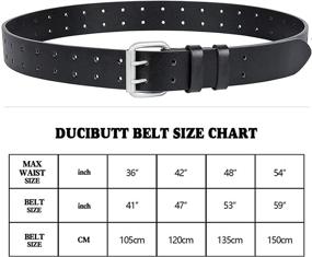 img 1 attached to Premium Genuine Leather Double Prong Belt for Men