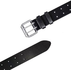 img 3 attached to Premium Genuine Leather Double Prong Belt for Men