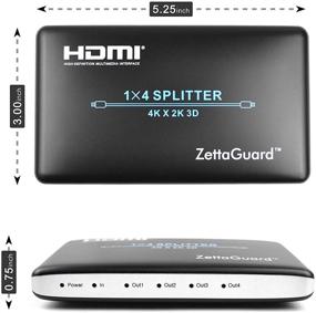 img 1 attached to Разветвитель HDMI Zettaguard 1x4 - 1 вход 4 выхода цифровой разветвитель с полным HD 4K x 2K, 3840 × 2160, поддержка 3D (ZW140)