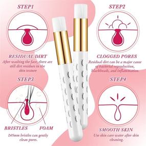 img 2 attached to 🧼 Lash Cleanser Brush for Eyelash Extensions and Beauty Supplies - 30 Pieces Lash Shampoo Brush for Eyelash Extension Cleaning, Cosmetic Lash Cleansing Brush, Peel-Off Blackhead Brush (Pink, White, Black)