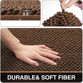img 2 attached to Bathroom Chenille Absorbent Washable Brown Brown