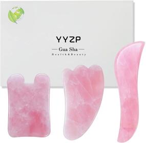 img 2 attached to YYZP Gua Sha Tool Set with Natural Rose Quartz Stone Scraping Board 🧖 for Facial, Eye, Neck, and Body Scraping, Massage Skin Care SPA Acupuncture Treatment (3 pcs)