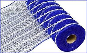 img 3 attached to 🎀 Cotton Drift Metallic Deco Poly Mesh Ribbon - Royal Blue - 10.5" x 10 Yards: Elegant and Durable Ribbon for All Occasions