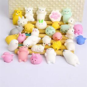 img 2 attached to 30 Pack of Squishy Toys Party Favors for Kids - Feroxo Squishys: Mini Mochi Squishies for Pinata Filler, Treasure Box Prizes, Classroom Unicorn, Cat Stress Reliever, Pug Stuffed Animal, Silicon Panda Plushies