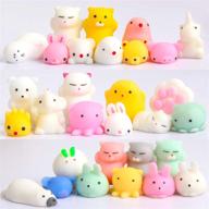 30 pack of squishy toys party favors for kids - feroxo squishys: mini mochi squishies for pinata filler, treasure box prizes, classroom unicorn, cat stress reliever, pug stuffed animal, silicon panda plushies логотип