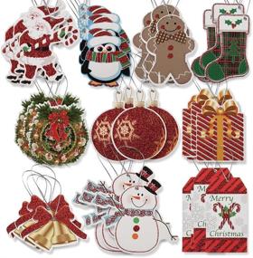 img 3 attached to 🎁 100 Больших персонализированных рождественских ярлыков с дизайном из блестящей фольги и ленточными завязками для праздничных подарочных пакетов и пакетов для подарков на вечеринке.