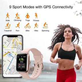 img 3 attached to Fitpolo Smart Watches for Women Men - Android & iOS Compatible, IP70 🌊 Waterproof Fitness Watch, Pedometer, Heart Rate Monitor - Ideal for Swimming & Fitness Tracking