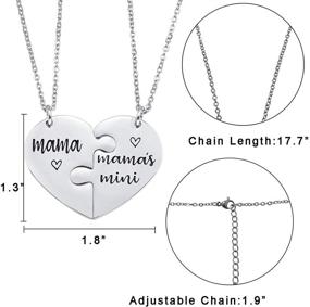 img 3 attached to 💞 Stainless Steel Matching Heart Necklace Set - Nanafast Mother Daughter Necklaces. Perfect Gifts for Mother’s Day, Christmas, and Valentines - Couples, Mom and Daughter.