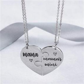 img 2 attached to 💞 Stainless Steel Matching Heart Necklace Set - Nanafast Mother Daughter Necklaces. Perfect Gifts for Mother’s Day, Christmas, and Valentines - Couples, Mom and Daughter.