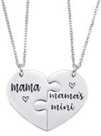 💞 stainless steel matching heart necklace set - nanafast mother daughter necklaces. perfect gifts for mother’s day, christmas, and valentines - couples, mom and daughter. logo