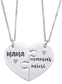 img 4 attached to 💞 Stainless Steel Matching Heart Necklace Set - Nanafast Mother Daughter Necklaces. Perfect Gifts for Mother’s Day, Christmas, and Valentines - Couples, Mom and Daughter.