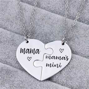 img 1 attached to 💞 Stainless Steel Matching Heart Necklace Set - Nanafast Mother Daughter Necklaces. Perfect Gifts for Mother’s Day, Christmas, and Valentines - Couples, Mom and Daughter.