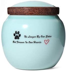 img 4 attached to 🐾 CELADON Small Pet Urns for Dogs and Cats Ashes - Delicate Dreamy Blue Design with Eternal Love - 4.2X3.8Inch, 15.6 cu/in