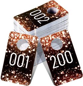 img 4 attached to Jetec Live Plastic Number Tags: Reusable Consecutive Live Number Tags for Clothes, Hanger Cards - Champagne Gold (200-pack)