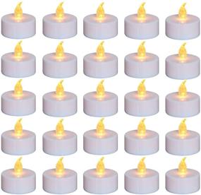 img 4 attached to Realistic Battery Powered LED Tea Lights Candles (50 Pack) – Flameless, Fake Candles with Bright, Flickering Light