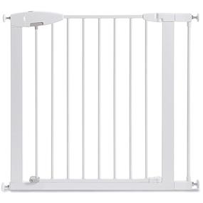 img 4 attached to 🚪 Munchkin Easy Close Pressure Mounted Baby Gate: Walk Through Metal Gate for Stairs, Hallways, and Doors – White, 35x29.5 Inch (Pack of 1)
