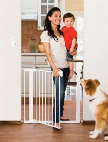 img 1 attached to 🚪 Munchkin Easy Close Pressure Mounted Baby Gate: Walk Through Metal Gate for Stairs, Hallways, and Doors – White, 35x29.5 Inch (Pack of 1)