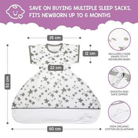 img 2 attached to 👶 Organic Cotton Baby Swaddle Sack with Arms Up - Promotes Restful Sleep for Newborns 0-6 Months (8-18 lbs) - Easy Arms In/Out Transition - Baby Sleep Sack