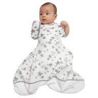 👶 organic cotton baby swaddle sack with arms up - promotes restful sleep for newborns 0-6 months (8-18 lbs) - easy arms in/out transition - baby sleep sack logo
