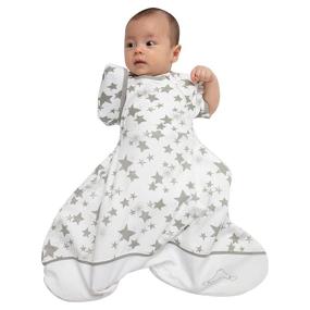 img 4 attached to 👶 Organic Cotton Baby Swaddle Sack with Arms Up - Promotes Restful Sleep for Newborns 0-6 Months (8-18 lbs) - Easy Arms In/Out Transition - Baby Sleep Sack