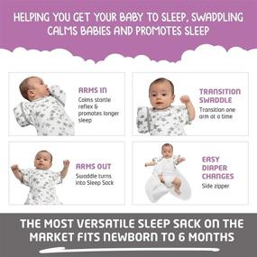 img 3 attached to 👶 Organic Cotton Baby Swaddle Sack with Arms Up - Promotes Restful Sleep for Newborns 0-6 Months (8-18 lbs) - Easy Arms In/Out Transition - Baby Sleep Sack