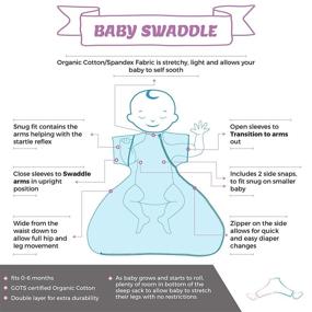 img 1 attached to 👶 Organic Cotton Baby Swaddle Sack with Arms Up - Promotes Restful Sleep for Newborns 0-6 Months (8-18 lbs) - Easy Arms In/Out Transition - Baby Sleep Sack