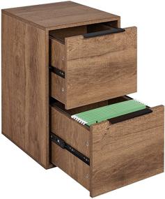 img 4 attached to 📁 GREATMEET Home Office Wood File Cabinet with Handle for Letter Size, Brown - 2 Drawer Storage Filing Cabinet, 15.17" L x 16.5" W x 24.14" H