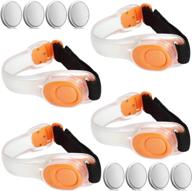 🔦 4-pack led glow armbands bracelets - lights up flashlights ankle band flashing safety light for women, men, runners, joggers, pet owners, cyclists - includes extra button battery - by anytinus logo