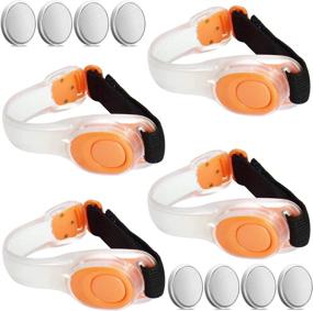 img 4 attached to 🔦 4-Pack LED Glow Armbands Bracelets - Lights Up Flashlights Ankle Band Flashing Safety Light for Women, Men, Runners, Joggers, Pet Owners, Cyclists - Includes Extra Button Battery - by ANYTINUS