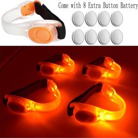 img 3 attached to 🔦 4-Pack LED Glow Armbands Bracelets - Lights Up Flashlights Ankle Band Flashing Safety Light for Women, Men, Runners, Joggers, Pet Owners, Cyclists - Includes Extra Button Battery - by ANYTINUS