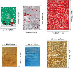 img 3 attached to 🎁 Advantez Foil Christmas Drawstring Gift Bags with Ribbon Ties - 30Pcs & 4 Sizes, Ideal for Xmas Gift Wrapping, Birthday, Christmas Party, and Holiday Gifts (Small Medium Large XL)