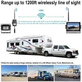 img 1 attached to Haloview RD7: Wireless Long Range Backup Camera System Kit with 7'' 720P HD Digital Monitor & Built-in DVR for Truck/Trailer/Bus/RV/Pickups/Camper – Rear View Observation Reverse Camera