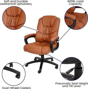 img 1 attached to Flash Fundamentals LeatherSoft Swivel Office