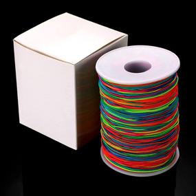 img 2 attached to 🌈 Rainbow 1mm Elastic Cord Beading Thread - Stretch String for Jewelry Making and Fabric Crafts (200m)