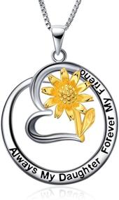 img 4 attached to YFN Sterling Silver 'Always My Sister / Daughter, Forever My Friend' Pendant Necklace - Jewelry Gift for Birthdays, Necklaces for Sisters and Daughters